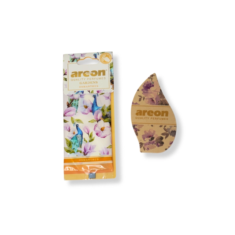 Osmanthus scented car air freshener with retail package – long-lasting floral fragrance card