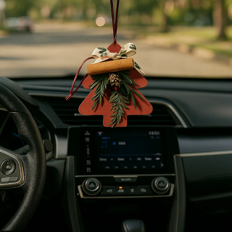 Christmas tree car air freshener with pine fragrance