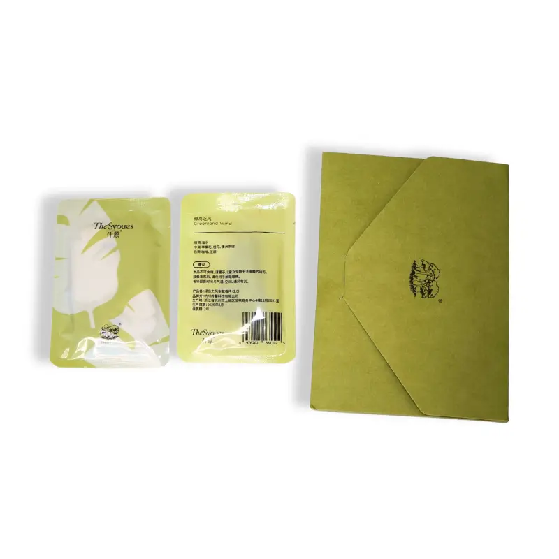 Front and back view of custom paper air freshener