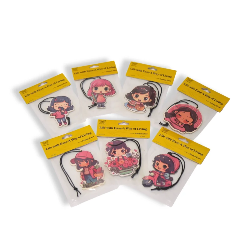 Cute cooking girl custom paper air freshener in kitchen theme