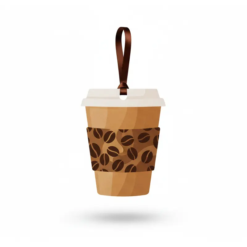 Round handcrafted roast coffee beans paper air freshener