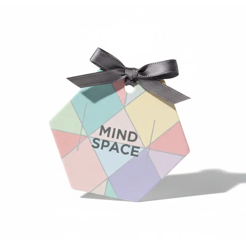 Hexagon Mind Space paper air freshener with pastel geometric design