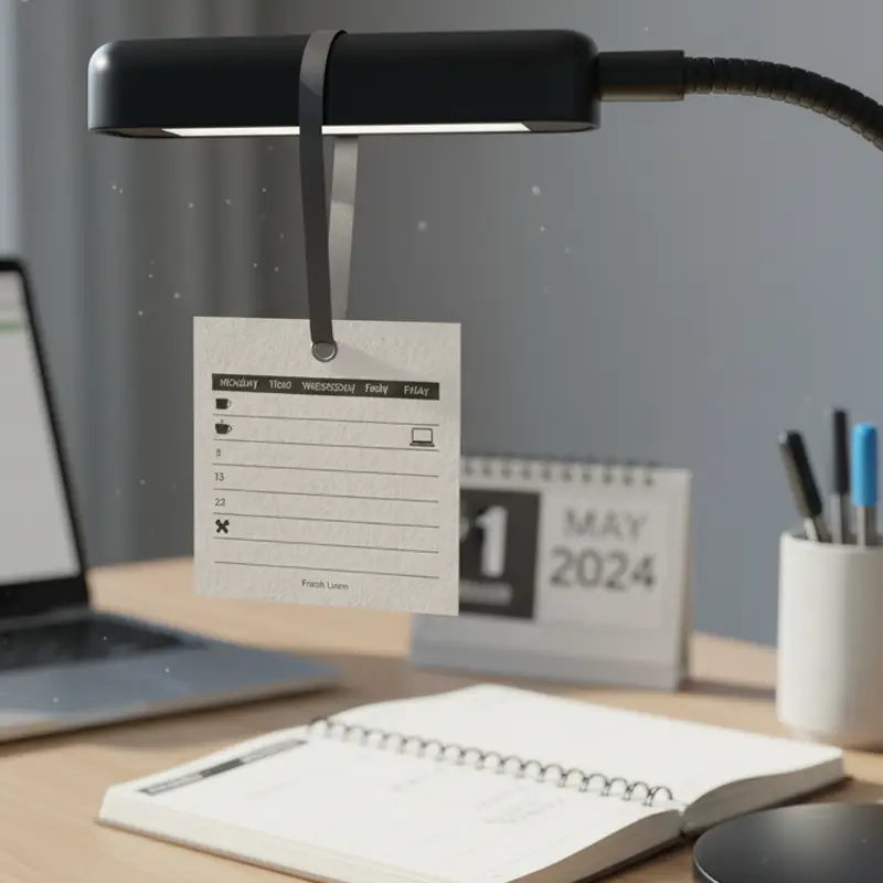 Office desk décor weekly plan paper aroma tag