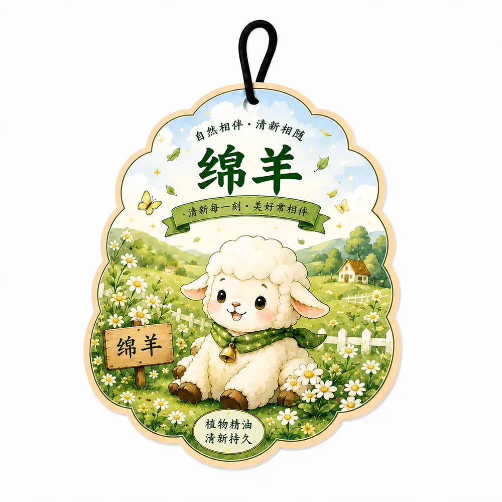 かわいい羊のハンギングエアフレッシュナー