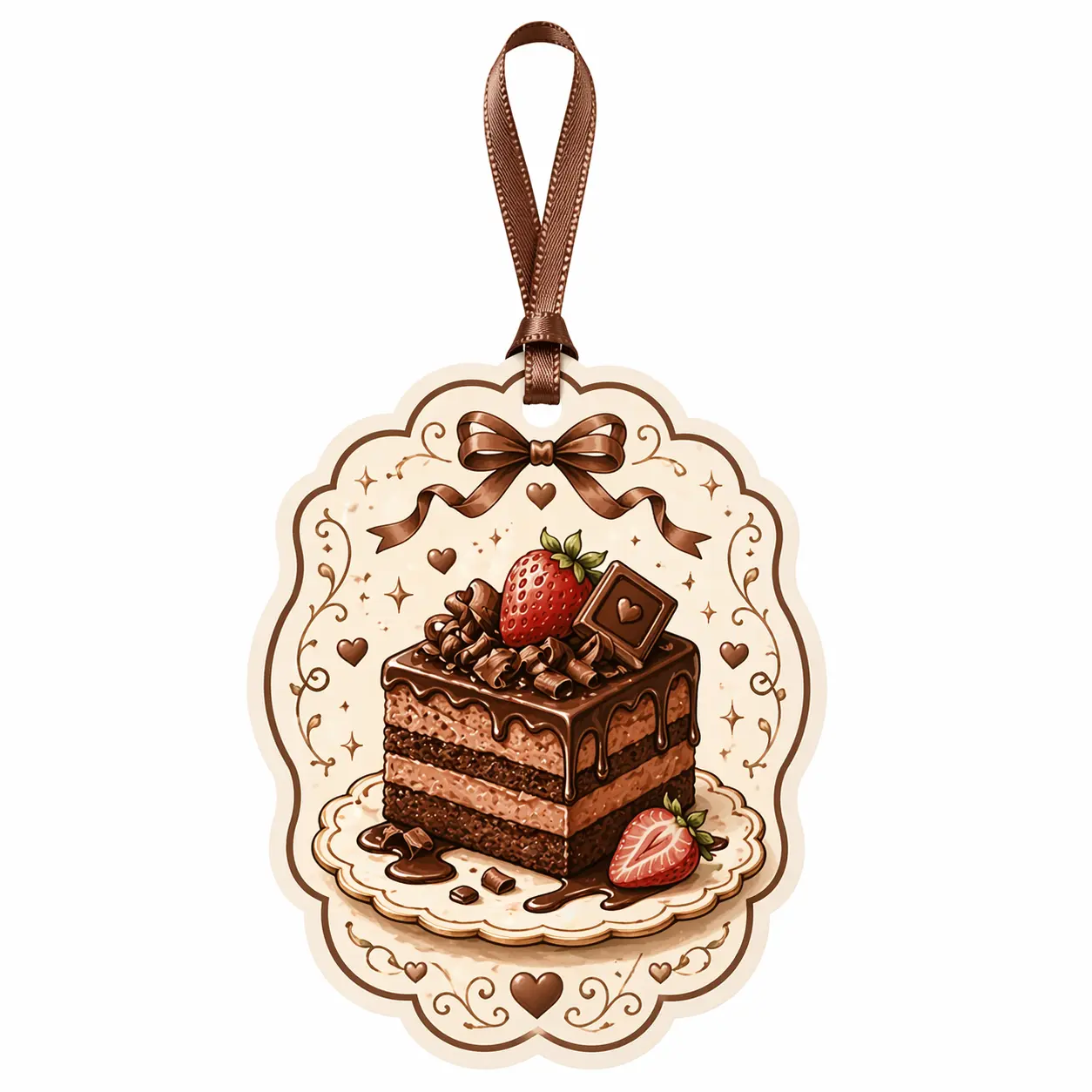 チョコレートケーキのハンギングエアフレッシュナー