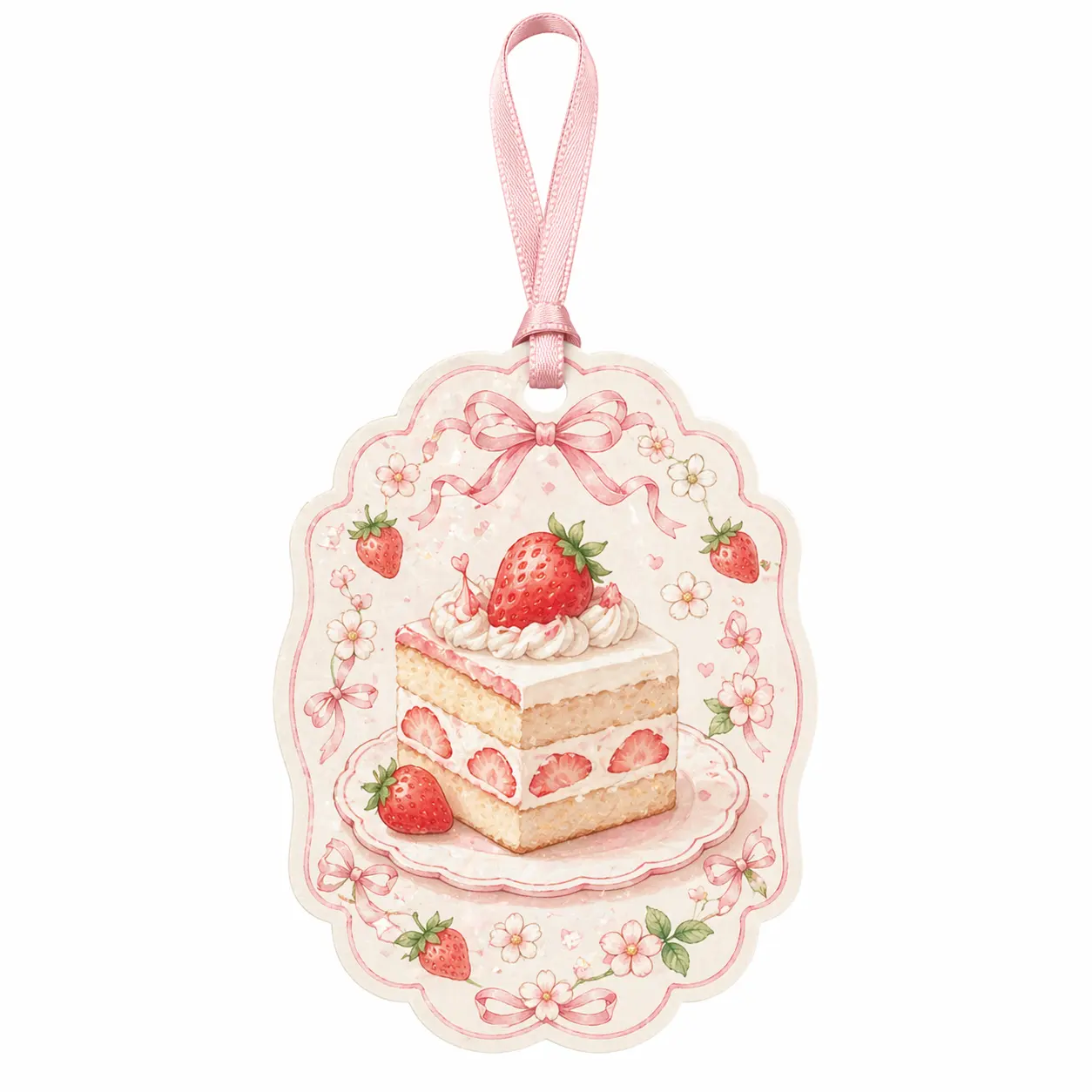 ストロベリーケーキの吊り下げ用エアフレッシュナー